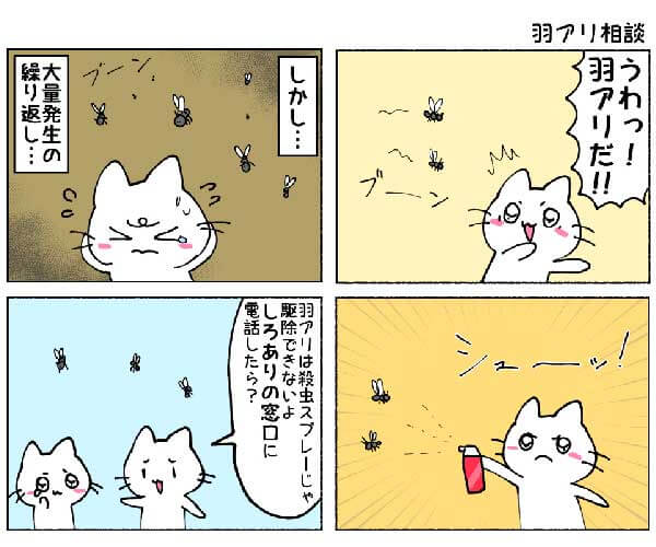 四コマ漫画_羽アリ大量発生